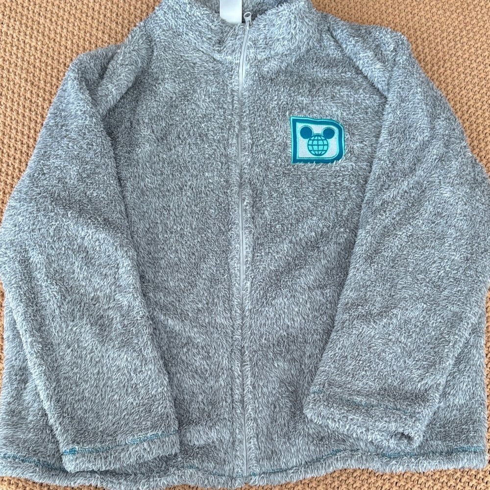 Walt Disney World Gray Fleece Zip-Up Jacket with Logo Womens 1X